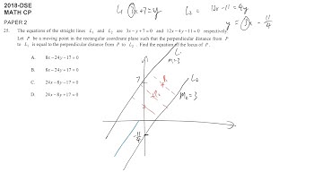 HKDSE Maths Paper 2 2018 - #25 Coordinate geometry equation of straight line