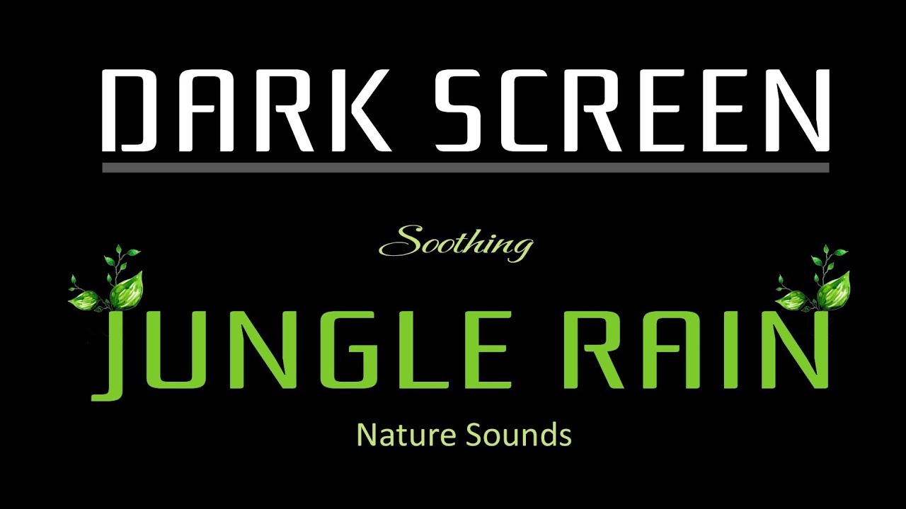 10 hours Black Screen Jungle Rain Sounds without Thunder Dark