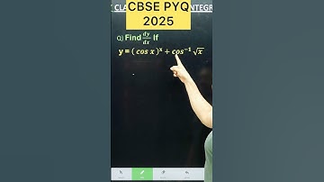 Q) Find (𝒅𝒚 )/(𝒅𝒙 ) If y = ( 𝒄𝒐𝒔 𝒙 )^𝐱+𝒄𝒐𝒔^(−𝟏 ) √(𝒙 ).#cbse2026 #maths #class12maths