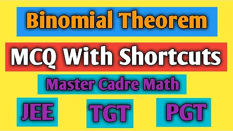 Binomial theorem mcq for master cadre math | doubt class