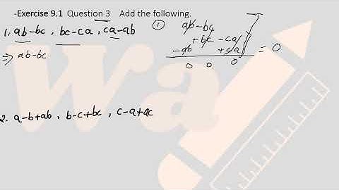 Exercise 9.1 | Algebraic Expression | Question 3 part 1 , 2