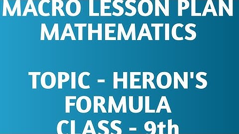 Macro lesson plan/TOPIC- HERON