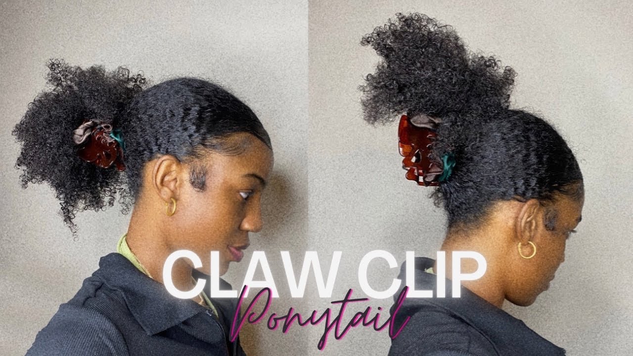 CLAW CLIP PONYTAIL ON NATURAL HAIR *thick hair*