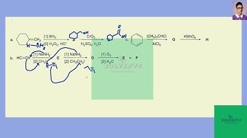 [Chemistry] Identify the lettered compounds in each reaction sequence.