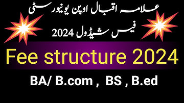 aiou fee structure 2024||Educational Studio