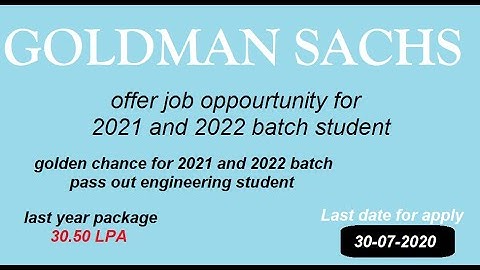Goldman Sachs Job Opportunity for 2021 & 2022 Batch | goldman campus hiring program | How to Apply?