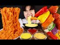 ASMR MUKBANG 까르보 핵불닭 미니!! 핫도그 & 치즈 퐁듀 & 소세지 FIRE Noodle & HOT DOG & CHEESE EATING SOUND!