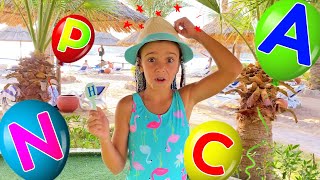 ABC at the sea! Lidia and Mom learn the Alphabet |