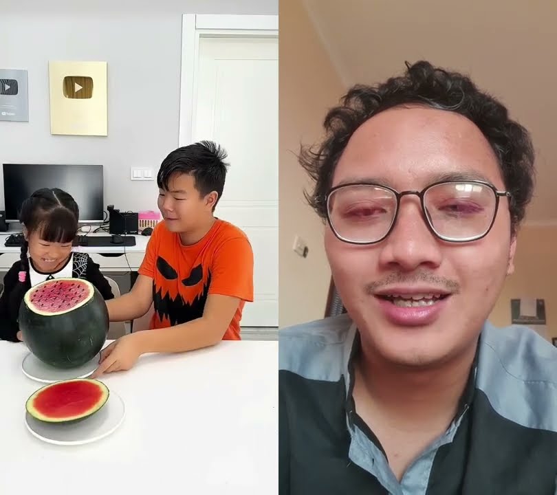 eat sweet watermelon together #funny