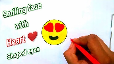How to draw smiling face with heart shaped eyes emoji|| heart eyes shaped emoji|| #art #drawing