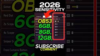 OB53 Update Parfect Headshot Sensitivity Setting ⚡ 6gb,8gb,12gb Best sensitivity settings 2026