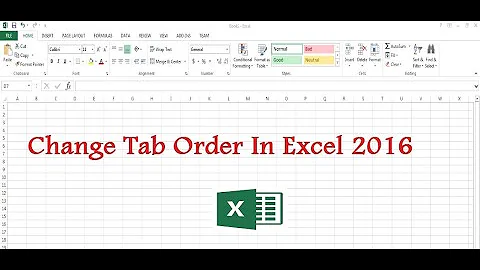 Change The Tab Order In Excel 2016