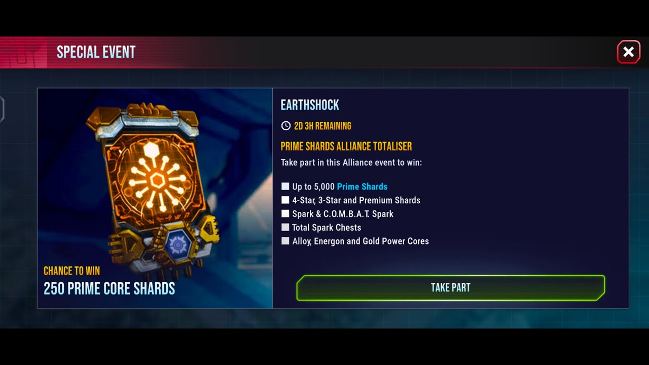 English Transformers : Weekend Event Event Type: Alliance Totaliser ...