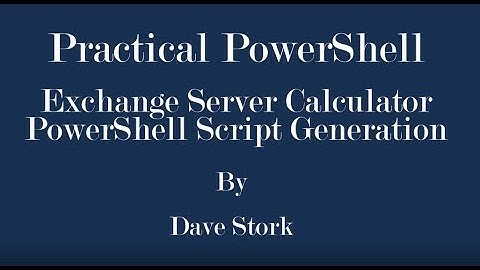 Exchange Server Role Requirements Calculator Part 1