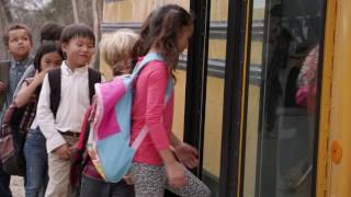 Happy to Get on the School Bus -  Operation Backpack 2017