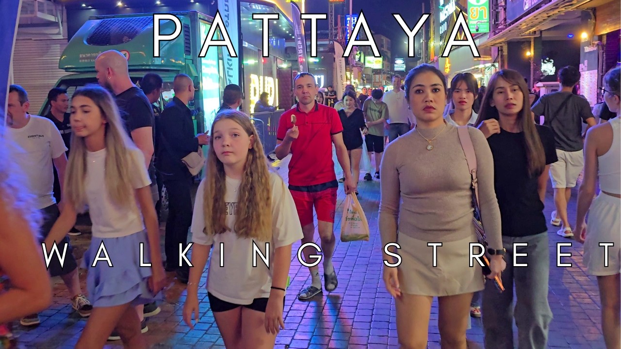 Pattaya Walking Street Crowd - Walking Tour (no edits) | Thailand Night Life #nightlife