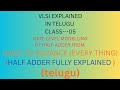 📘 VLSI Half Adder – Gate Level Code, K-Map & Circuit Diagram | Telugu Explanation