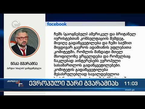 სტრასბურგიდან მიღებული უარის შემდეგ ნიკა გვარამია გაეროში მიდის