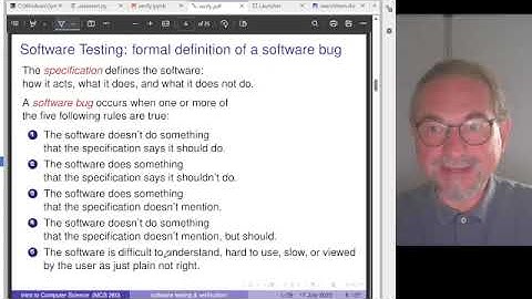 Software Testing, Verification and Validation, preconditions, postconditions, loop invariants