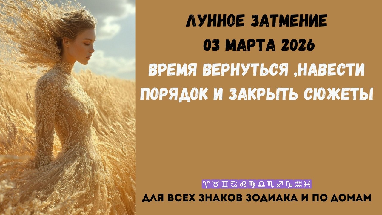 Затмение Лунное в деве♍ 3 марта 2026 Время наводить порядок и завершать сюжеты