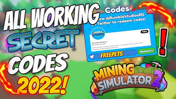 *NEW* ALL WORKING SECRET CODES for MINING SIMULATOR 2 (Roblox) | Mining Simulator 2 | 05/09/2022