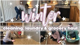 WINTER EXTREME CLEANING MOTIVATION | DISHES | WEEKLY GROCERY HAUL | LAUNDRY | RACHEL LEE