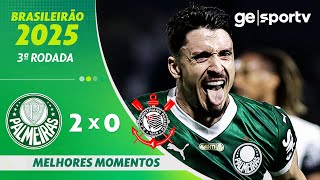 Thumbnail for PALMEIRAS 2 X 0 CORINTHIANS | MELHORES MOMENTOS | 3ª RODADA BRASILEIRÃO 2025 | ge.globo