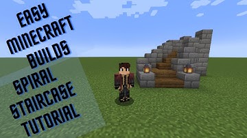 Easy Minecraft Builds: Curved/Spiral Staircase Tutorial (2 Wide)