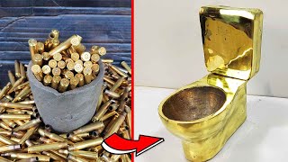 Skibidi toilet Casting Melting Brass Cartridge cases Gold Toilet