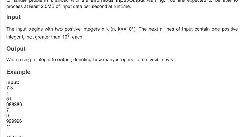 Codechef | Enormous Input Test - INTEST | python