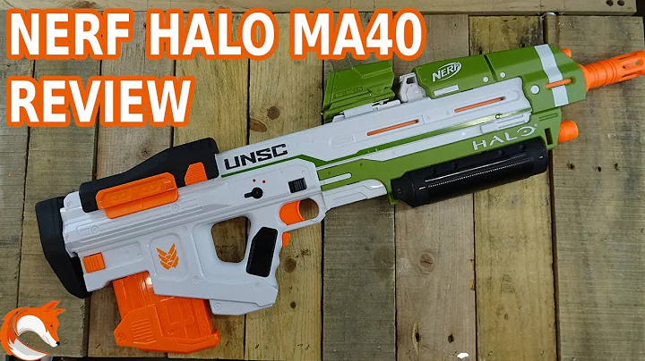 REVIEW - Nerf HALO MA40 Blaster Unboxing FPS