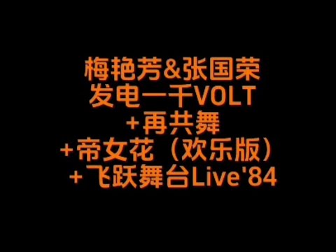 梅艳芳 张国荣 发电一千VOLT 曲 堀内孝雄 词 潘伟源 编曲 赵文海 再共舞 曲 黎小田 词 邓伟雄 帝女花 唐涤生欢乐版 飞跃舞台 曲 黎小田 词 邓伟雄 Live 84