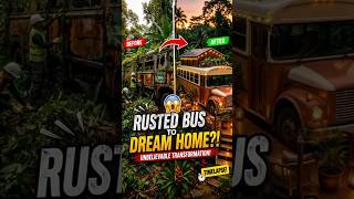 Rusted Jungle Bus to Luxury Tiny Home! Insane Transformation 🚍 #BeforeAndAfter #Renovation #TinyHome