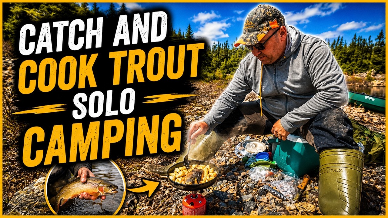 Catch And Cook Trout - Solo Camping - YouTube