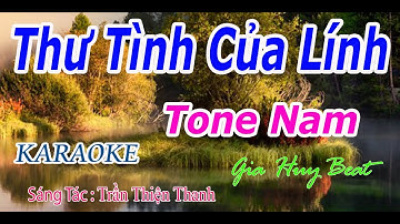 Tình Thư Của Lính - Karaoke - Tone Nam - Nhạc Sống - gia huy beat