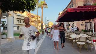 Scalea - stroll through Piazza G. Caloprese. Calabria region in Italy. July 6, 2021.