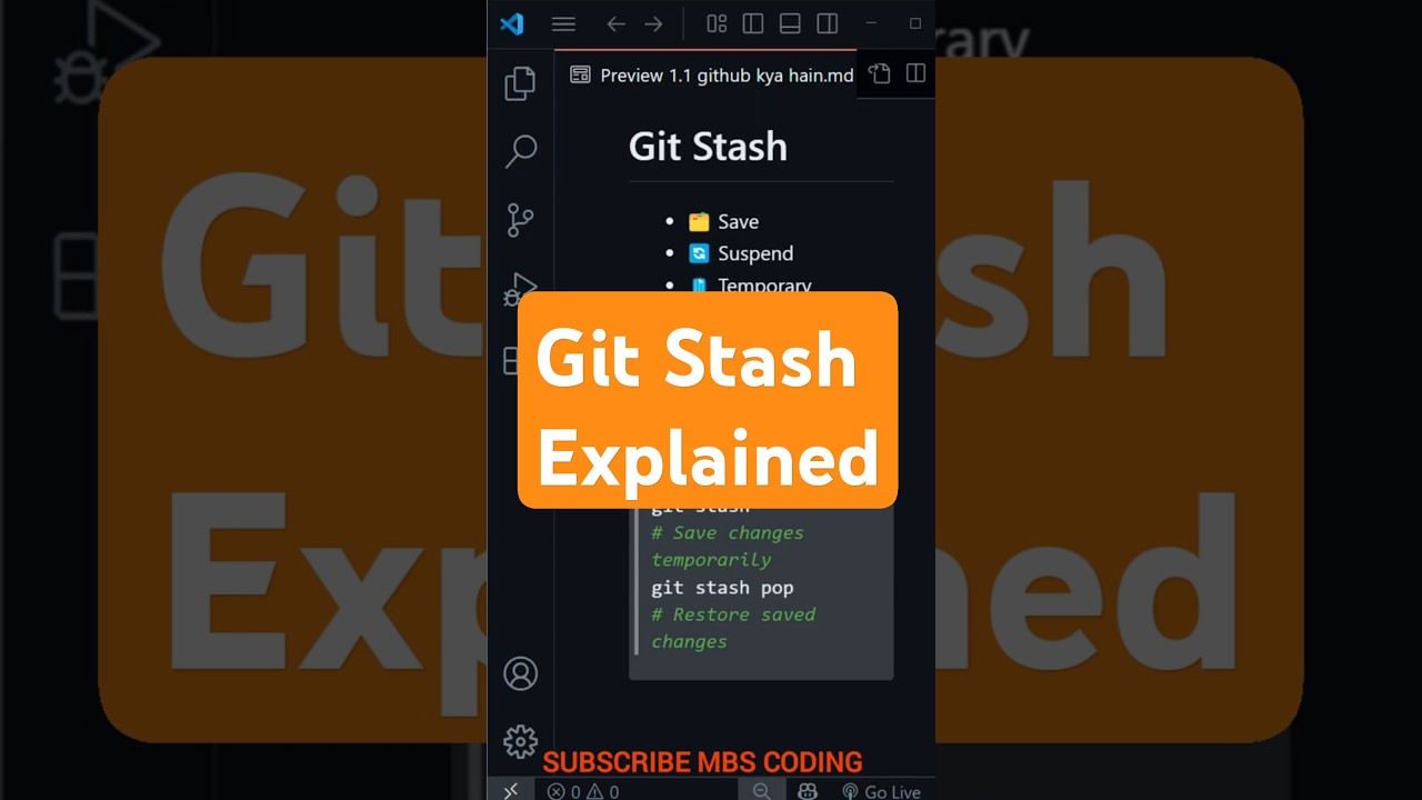 Git Stash Explained in 1 Minute | Save Your Work Without Commit 