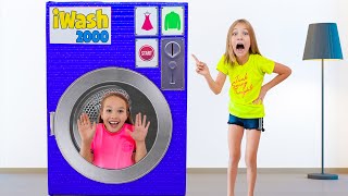 magical toy washing machine with amelia avelina and akim