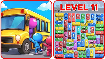 Car Jam Level 11 Game Walkthrough || Bus Out - Bus Jam Puzzle Game
