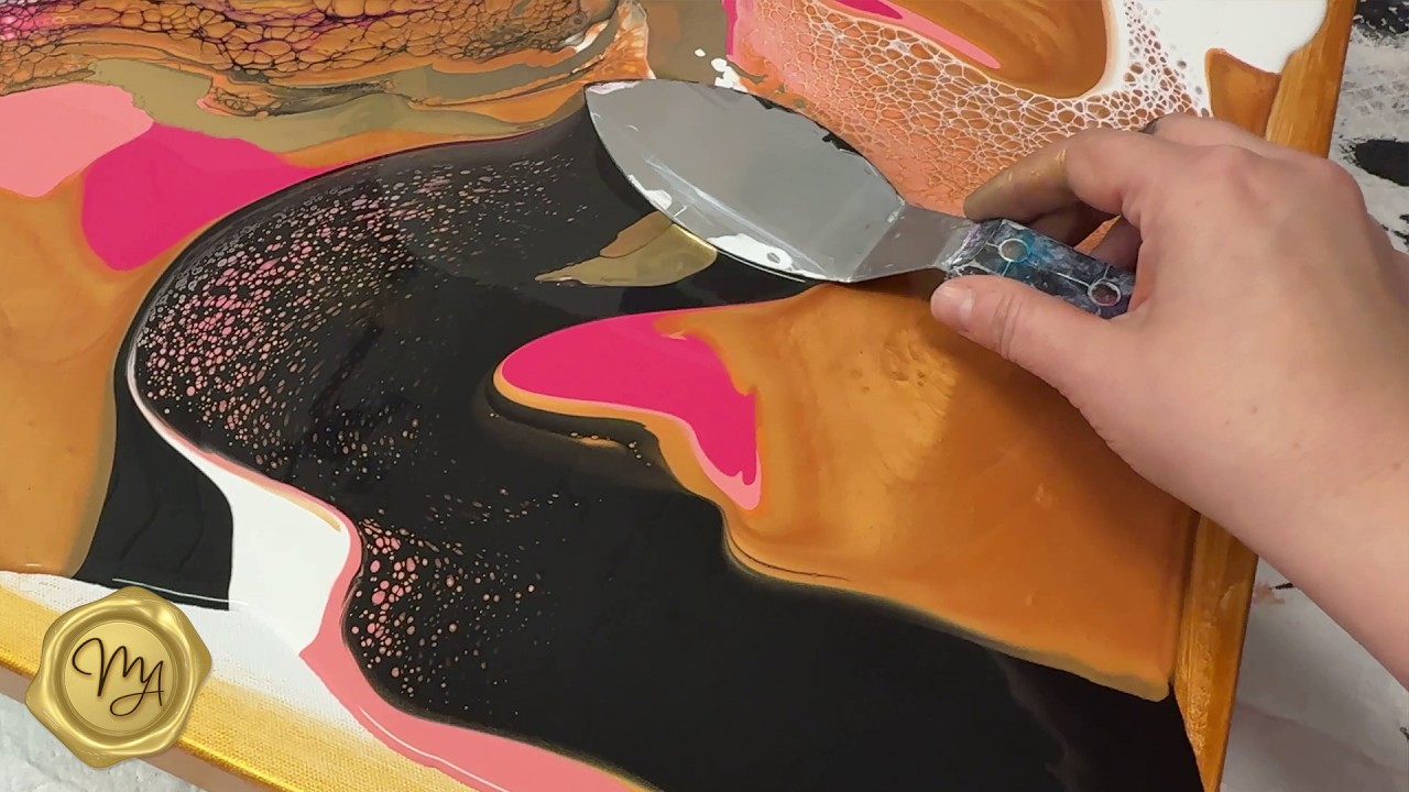 I’ve NEVER Used This Much GOLD Before… 😎 | Acrylic Pour with GOLD base Fantasy Swipe by MarjoleinART