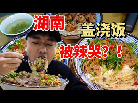 湖南爆炒盖浇饭！酱爆猪肝！香菜牛肉！无敌下饭太香了！【特别乌啦啦】