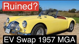 Ruined?  1957 MGA EV Conversion with Tesla batteries and Hyper 9 Power