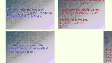 Orthogonal Circles solved  questions
