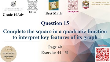 Interpreting key features of quadratics | Q15 P1 | 10A | EoT2 |