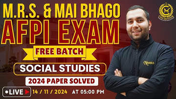 2024 PAPER SOLVED || AFPI SOCIAL STUDIES || TARGET AFPI 2025 #afpi2025 #nimbus