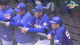 20140402-1 甲組春季聯賽 崇越科技 vs 台北市 2下 台北市隊李建苳安打住台北市隊先馳得點!