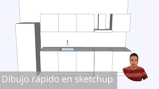 Dibujo RAPIDO de cocina en sketchup #carpinteria #diy #cocina #hazlotumismo