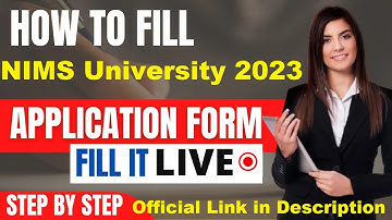 NIMS University 2023 Application (Out) - Step By Step Procedure to Fill NIMS University Application