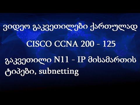 CCNA ქართულად! (N11 გაკვეთილი) - IP მისამართის ტიპები, subnetting