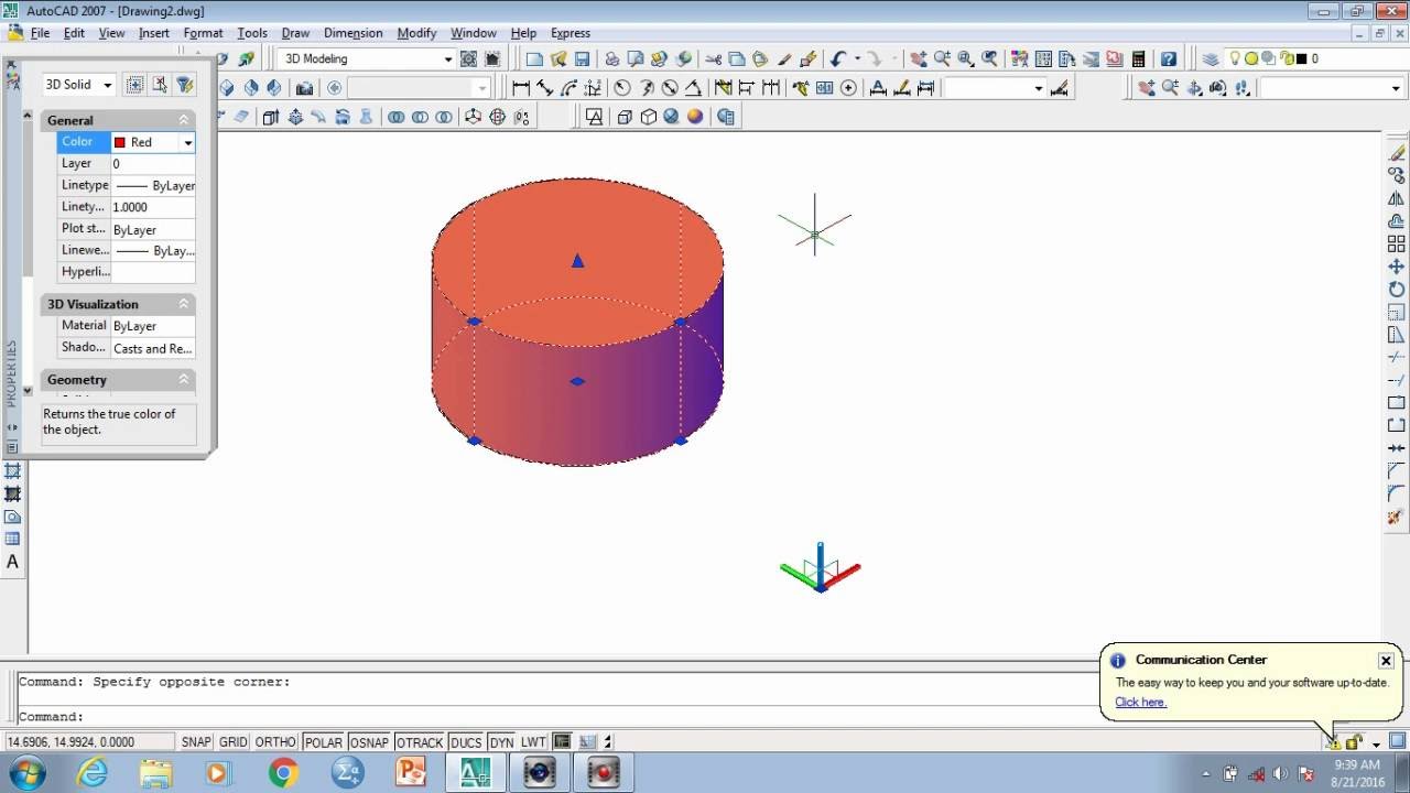 AutoCad 2007 Cara Membuat Gambar 3D YouTube